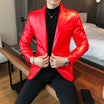 Men’s Blazer with Button Closure and Notch Lapel