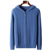 Men's Cable Knit Cardigan with Hood