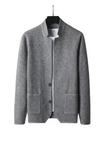 Men’s Cardigan with Stand Collar and Buttons