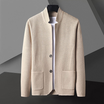 Men’s Cardigan with Stand Collar and Buttons