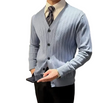 Men’s Cardigan with V-Neckline and Button Closure