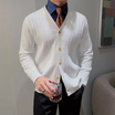 Men’s Cardigan with V-Neckline and Button Closure