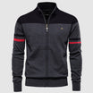 Men’s Cotton Zip Cardigan with Stand Collar
