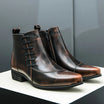 Men's Dress Boots with Cushioned Footbed and Brogue Detailing – Polished Leather Finish 0