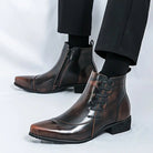 Men's Dress Boots with Cushioned Footbed and Brogue Detailing – Polished Leather Finish 1