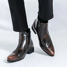 Men's Dress Boots with Cushioned Footbed and Brogue Detailing – Polished Leather Finish 3