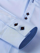 Men's Dress Shirt with Double-Breasted Design and Floral Cuffs – Breathable Polyester Blend Long Sleeve Shirt 7
