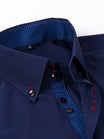 Men's Dress Shirt with Double-Breasted Design and Floral Cuffs – Breathable Polyester Blend Long Sleeve Shirt 8