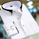 Men's Dress Shirt with Timeless Design and Comfortable Fit – Classic Long-Sleeve Cotton Blend Shirt 1