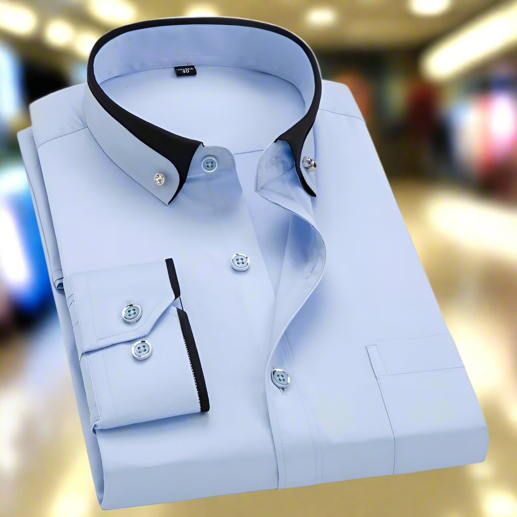 Men's Dress Shirt with Timeless Design and Comfortable Fit – Classic Long-Sleeve Cotton Blend Shirt 3