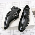 Men's Dress Shoes Monk Strap with Cushioned Insole – Polished Black Leather Formal Footwear 1
