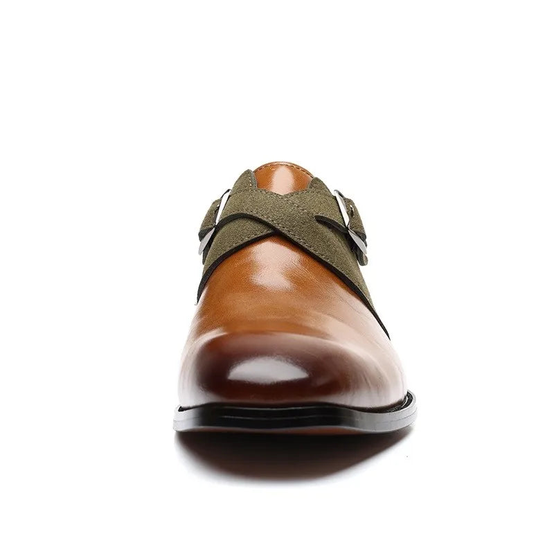 Men's Dress Shoes with Suede Detailing – Elegant Black Leather Formal Shoes 5
