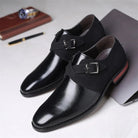 Men's Dress Shoes with Suede Detailing – Elegant Black Leather Formal Shoes 6