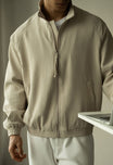 Men’s Jacket with Ribbed Structure and Stand-Up Collar