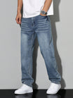 Men’s Jeans with Button Closure and Belt Loops