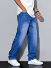 Men’s Jeans with Button Closure and Belt Loops