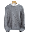Men's Jumper with Diamond Structure and Crew Neck