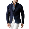 Men’s Knit Blazer with Button Closure and Patch Pockets