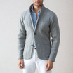 Men’s Knit Blazer with Button Closure and Patch Pockets