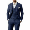 Men's Linen 3-Piece Suit for Wedding featuring a breathable tailored fit, classic two-button jacket, stylish vest, and flat-front pants, perfect 2