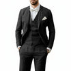Men's Linen 3-Piece Suit for Wedding featuring a breathable tailored fit, classic two-button jacket, stylish vest, and flat-front pants, perfect 6