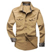 Men’s Long-Sleeve Shirt with Button Closure and Chest Pockets