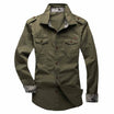 Men’s Long-Sleeve Shirt with Button Closure and Chest Pockets