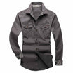 Men’s Long-Sleeve Shirt with Button Closure and Chest Pockets