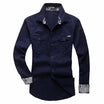 Men’s Long-Sleeve Shirt with Button Closure and Chest Pockets