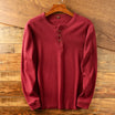 Men’s Long Sleeve Henley Shirt with Button Closure