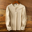 Men’s Long Sleeve Henley Shirt with Button Closure