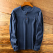 Men’s Long Sleeve Henley Shirt with Button Closure