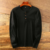 Men’s Long Sleeve Henley Shirt with Button Closure
