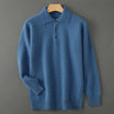 Men’s Long Sleeve Knitted Polo Shirt with Textured Pattern