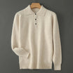 Men’s Long Sleeve Knitted Polo Shirt with Textured Pattern