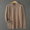 Men’s Long Sleeve Knitted Polo Shirt with Textured Pattern