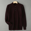Men’s Long Sleeve Knitted Polo Shirt with Textured Pattern