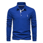 Men's Long Sleeve Polo Shirt with Button Neck – Breathable Fabric for Versatile Style 3