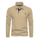 Men's Long Sleeve Polo Shirt with Button Neck – Breathable Fabric for Versatile Style 5