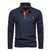 Men's Long Sleeve Polo Shirt with Button Neck – Breathable Fabric for Versatile Style 7