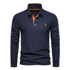 Men's Long Sleeve Polo Shirt with Button Neck – Breathable Fabric for Versatile Style 7