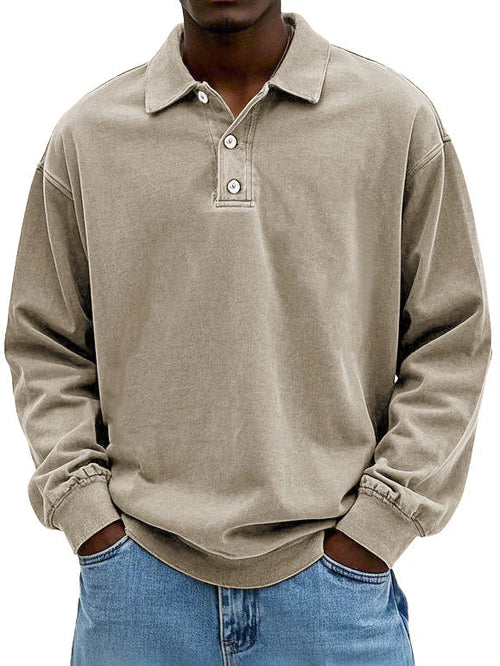 Men's Long Sleeve Polo Shirt with Classic Collar – Casual Fit for Everyday Wear 3