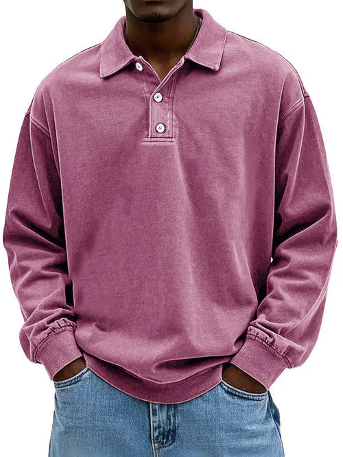 Men's Long Sleeve Polo Shirt with Classic Collar – Casual Fit for Everyday Wear 4