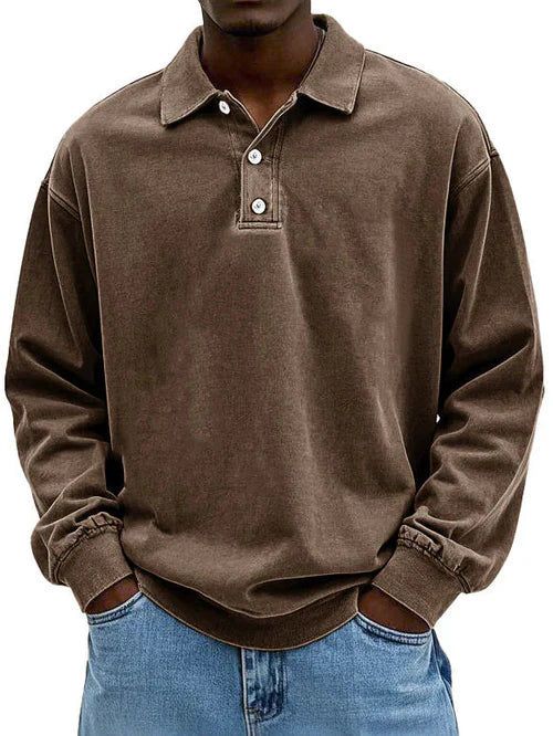 Men's Long Sleeve Polo Shirt with Classic Collar – Casual Fit for Everyday Wear 6