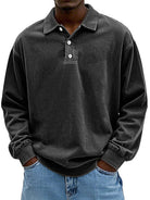 Men's Long Sleeve Polo Shirt with Classic Collar – Casual Fit for Everyday Wear 9