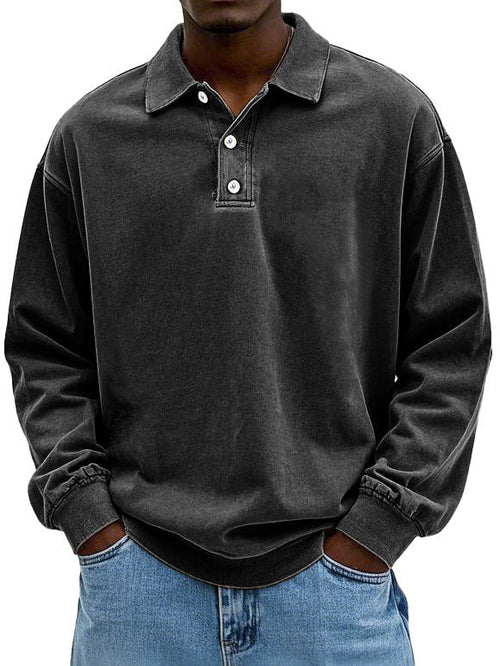 Men's Long Sleeve Polo Shirt with Classic Collar – Casual Fit for Everyday Wear 9