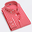 Men’s Long Sleeve Shirt with Vertical Stripes and Button Closure