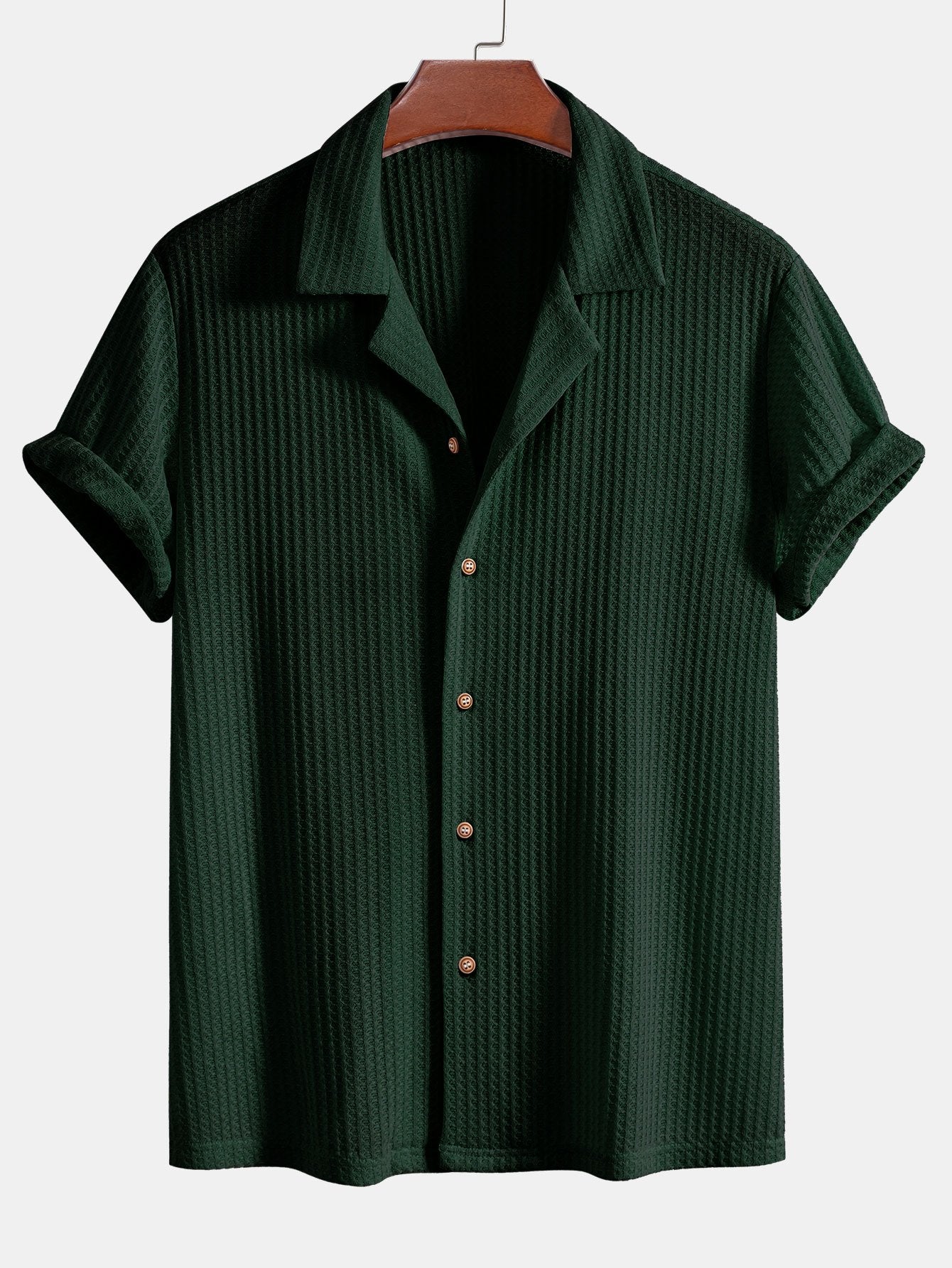 Men's Outfit Set with Knitted Waffle Shirt and Linen Pants – Casual Summer Style for Men 5