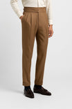 Men's Pants with Drawstring Waist and Pleated Design – High-Waisted Straight-Leg Cotton Blend Trousers 1