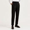 Men's Pants with Drawstring Waist and Pleated Design – High-Waisted Straight-Leg Cotton Blend Trousers 2